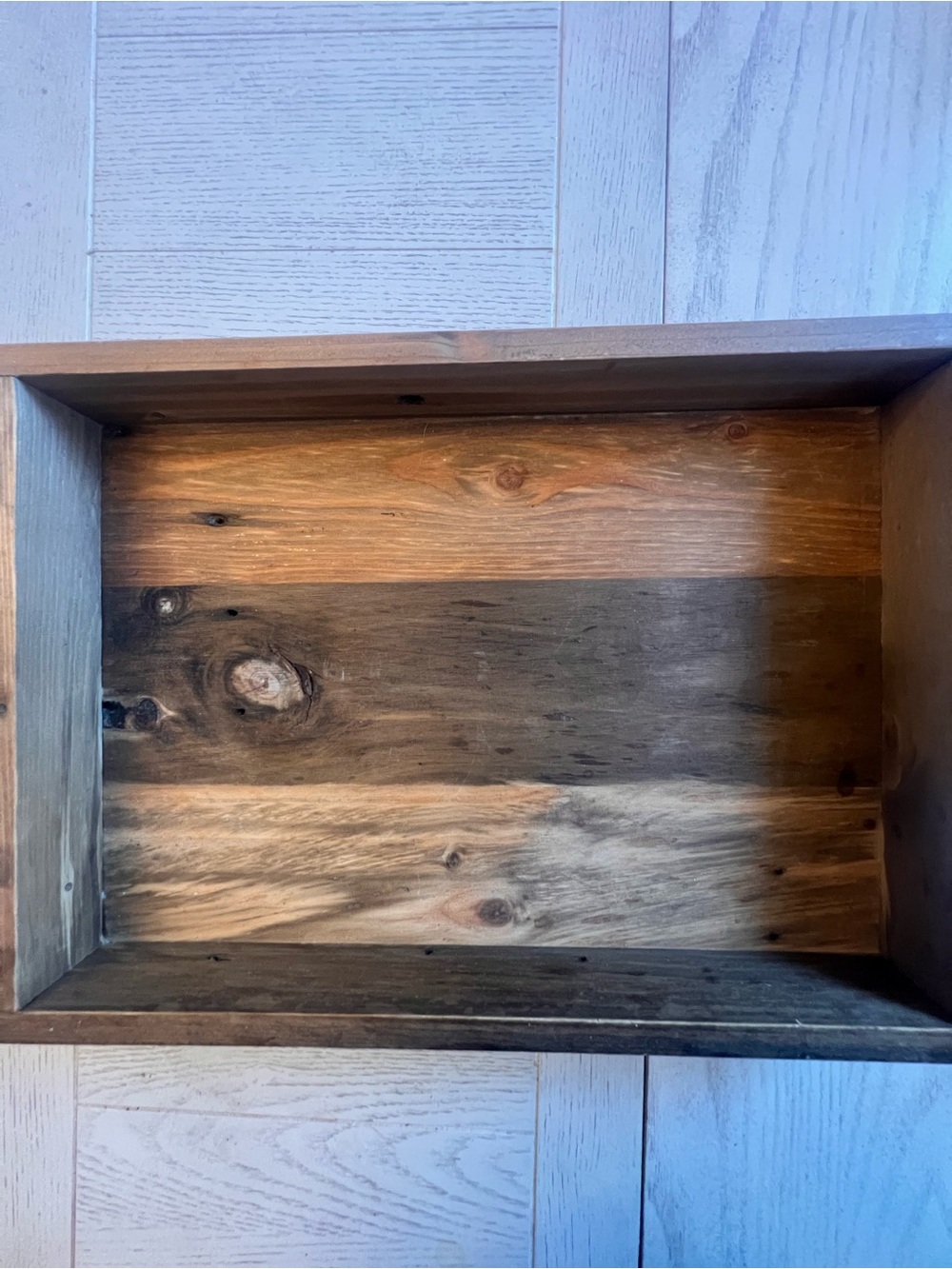 Rustic Handmade Reclaimed Wooden Serving Tray with Black Handles - Picture 8 of 8